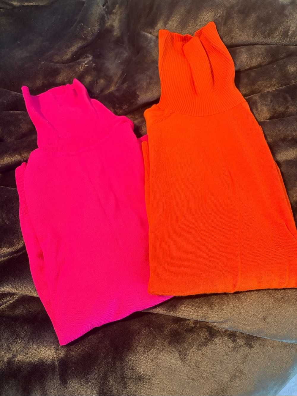 J. Crew Women's Turtleneck Sweaters in Hot Pink and Bright Orange- merino wool